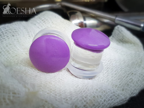 Color Front Single Flare Plugs In Grape (pair)