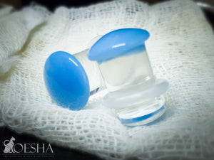Colour Front Single Flare Plugs In Sky Blue (pair)