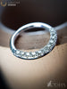 White Gold Seam Ring With High Quality Cubic Zirconia Gems