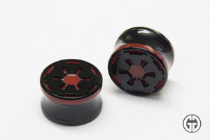 Imperial Plugs Double Flare Plugs Deluxe In Black And Red